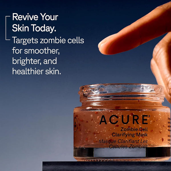 Acure Zombie Cell Clarifying Mask - Pore Minimizer - 1.3 fl oz | Detoxifying Face Mask with Niacinamide, Facial Treatment for Dark Spots &