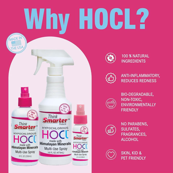 HOCL All-Purpose Cleaner with Hypochlorous Acid, All-Natural Surface Cleaner, & Skin Hydrator 16fl oz Clear Spray 16 Fl Oz (Pack of 1)