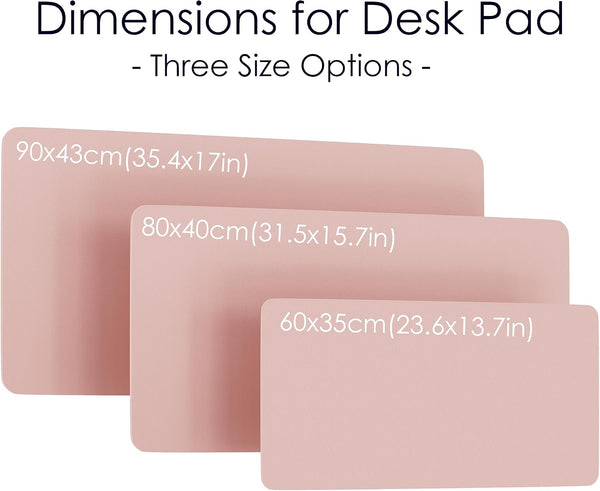 Double-Sided Leather Desk Pad, Non-Slip Mouse Mat (Pink/Silver) 35.4x17 in Pink/Silver 35.4" x 17"