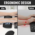 Gimars Upgrade Enlarge Silky and Superfine Fabric Gel Memory Foam Keyboard Wrist Rest Set, Ergonomic Keyboard Mouse Wrist Support for Typing Pain