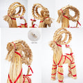 11.8" Lighted Christmas Straw Goat Home Decor Swedish Scandinavian Yule Style Decorative Handmade Ornaments with LED Light for Indoor Christmas