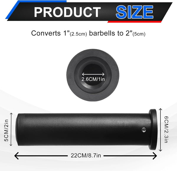 Olympic Adapter Sleeve (2 PCS), Suitable for 1" Standard Barbell Bars | Converts 1" Standard Weight Plate Posts to 2" Olympic Weight Plate Posts,