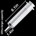 2 Pack 150ml/cc Large Syringe , Individually Sealed Plastic Liquid Syringes with Measurement for Scientific Labs, Measuring, Watering, Refilling,