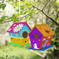 Hapray 2 Pack Bird House Kit, DIY Birdhouse Kits, Wooden Crafts Arts for Children to Build and Paint (Includes Paints & Brushes) for Kids Girls