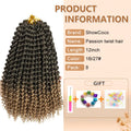 Passion Twist Hair 12 Inch 8 Packs Passion Twist Braiding Hair Water Wave Crochet Hair Extensions Bohemian Braids Passion Twist Crochet Hair Ombre