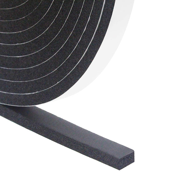 DGSL Foam Weather Stripping, 1/2" x1/4", 33Ft Door Window Seal Tape | Self Adhesive Weatherstrip AC Foam Tape for Window Gaps, Door Frame,