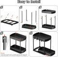 Ukeetap Multi-Purpose Pull-Out Storage Organizers, Under Sink/Cabinet Organizers and Storage for Bathroom & Kitchen, Black, 12.8 Inches, 2 Packs