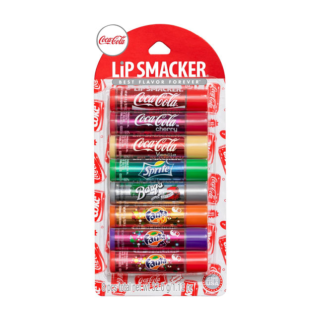 Lip Smacker Coca-Cola Flavored Balm, 8 Count, Flavors Coke, Cherry Vanilla Sprit