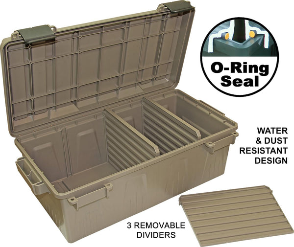 MTM ACDC30 Divided Ammo Crate Box, Made in USA, Lockable Ammo Storage Box