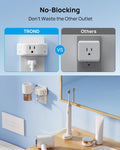 TROND Multi Plug Outlet Extender 2 Pack, Outlet Splitter for Bathroom 3AC-3 Prong Plug, 2 Pack White