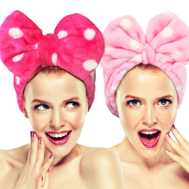 Hairizone Cosmetics Headbands for Washing Face Shower Spa, Soft and Cute Big Bow