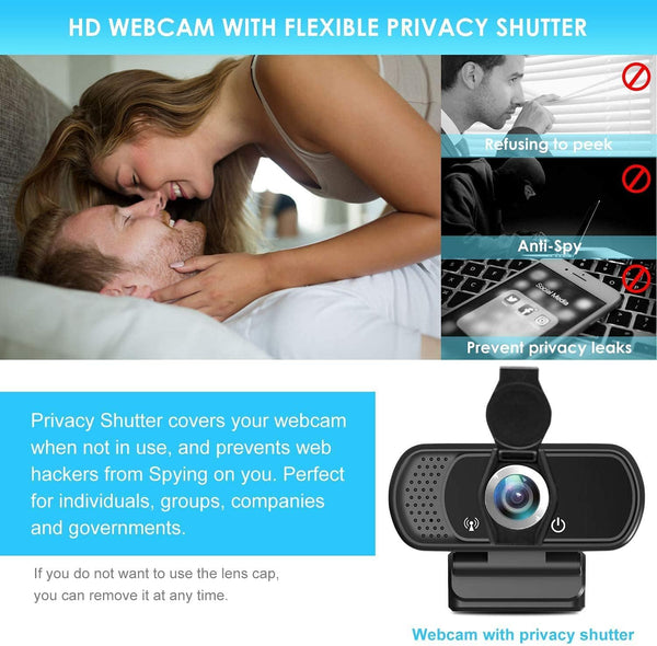 XPCAM HD 1080p Webcam with Microphone,USB Web Camera for Computer PC Laptop | PC Webcam with Cover/Tripod,110°FOV Wide Angle,Plug&Play Streaming
