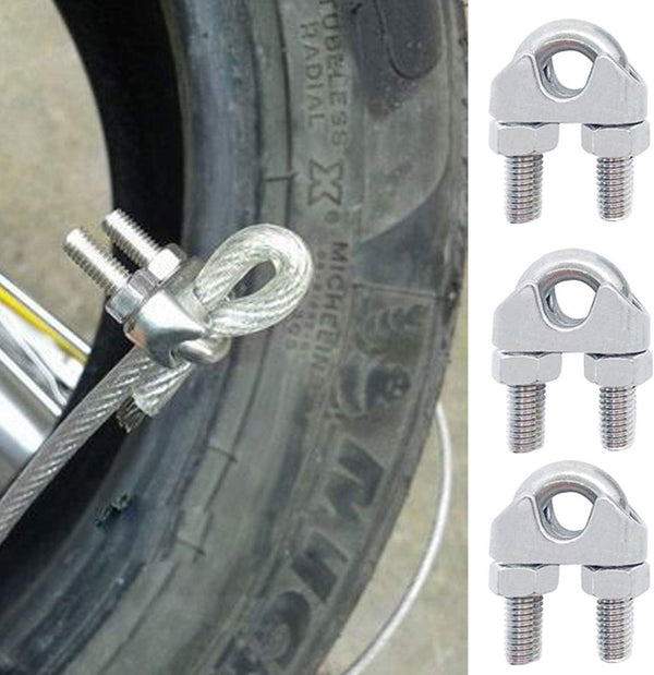 Wire Rope Clip, Luckkyme Wire Rope Clamp 20PCS Stainless Steel 1/4" M6 Wire Rope Cable Clip Clamp