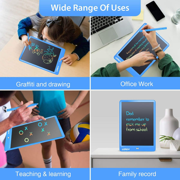 LCD Writing Tablet Colorful 10 Inch Electronic Graphics Doodle Board Ewriter Drawing Pad with Memory Lock Gift for Kids & Adults Home School