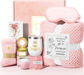 Happy Birthday Gifts for Women Mom Her Friend Sister Wife Grandma, Self Care Gift Get Well Relaxing Spa Gift Basket Set Pink