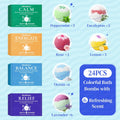BlissfulOasis Bath Bombs Set, 24 Pcs Shower Bombs with 6 Refreshing Scents, Perfect for Moisturizing & Relaxing, Ideal for Birthday, Mother's Day,