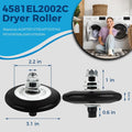 Romalon Dryer Repair Roller kit for Kenmore LG 4581EL2002C Roller Assembly 4561EL3002A Idler Pulley Assembly and 4400EL2001A (4400EL2001F) Dryer Belt