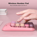 MOFII Wireless Number Pads - Pink Numeric Keypad 18 Keys USB 2.4G round Keycap Colorful Extensions Keypads, Financial Accounting Portable Numpad