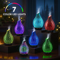 120ML Essential Oil Diffuser, 3D Glass Aromatherapy Diffuser with Auto Shut-Off and 7 Color LED Lights, Ultrasonic Mist Humidifier with 4 Timer