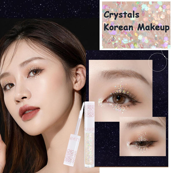 6Pcs Liquid Glitter Eyeshadow Eyeliner, Korean Makeup, Bling Under Eye Shadow, Shimmer Eye Make Up Valentine's Gift Set,Long Lasting,Quick Drying