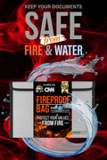 Fireproof Document Bag Envelope Size: 8" x 5" [2000°F Rated] Fireproof Cash Bags with Zipper Small Water and Fire Resistant Money Bag for Cash