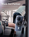 Gym Magnetic Phone Holder for Magsafe, Dual Magnetic Phone Mount Gym Phone Holder Magnet with Double Ball Head Locking Angle Compatible with