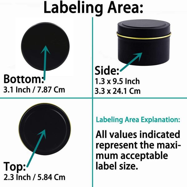 SONVIIBOX 24 Pack 8oz Candle Tins,Black Candle tins for Making Candles Bulk,8 oz Candle Jars,Tin Jars for Candle Making,Metal tin Jars (Black) 8