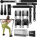 Pilates Bar Kit with Resistance Bands, Workout Equipment for Legs, Hip, Waist, Arm, Squats Exercise Equipment for Home Workouts, Adjustable