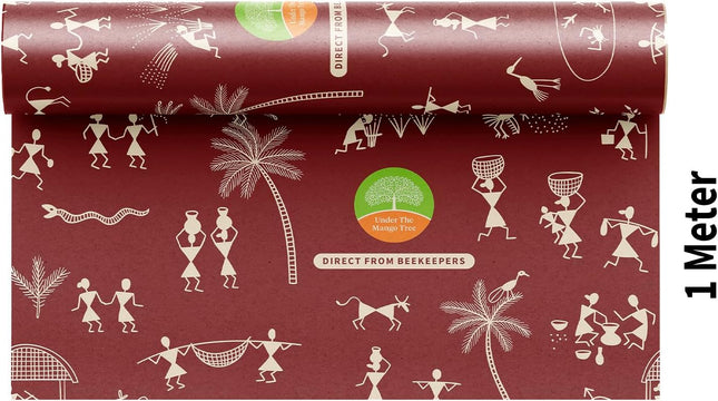 UNDER the MANGO TREE Beeswax Wrap â Reusable Food Wrap Roll 1 Metre (13 X 39 Inch) | Organic Cotton Wax Paper for Food