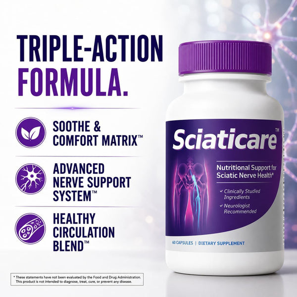 Vita Sciences Sciaticare Nerve Soothing Supplement Vitamins with Natural R-ALA Form 40X Strength, NOT Synthetic Alpha Lipoic Acid (ALA) - Lower