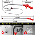 50 Inch Toilet Snake Drain Auger Cleaner Tool, Upgraded Grabber Unclogger Tool, Toilet Auger Clog Remover Tool, Stainless Steel Telescoping Rod