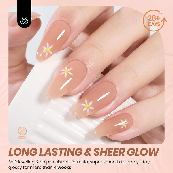 Beetles Nude Gel Nail Polish, 15ml Neutral Brown Base Color Gel Polish | Nail Concealer Mocha Sheer Translucent Effect Soak Off UV French Art