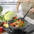 AOTHOD Silicone Cooking Utensils Set - 446°F Heat Resistant Kitchen Utensils,Turner Tongs,Spatula,Spoon,Brush,Whisk,Kitchen Utensil Gadgets Tools