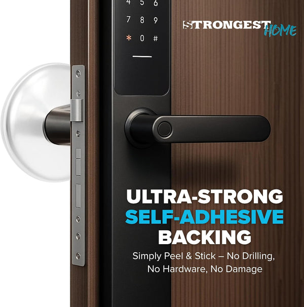 STRONGEST HOME Door Stoppers (Medium) 2" - Door Stop for Wall with Strong Back Adhesive - Quiet and Shock Absorbent Silicone Wall Protectors from