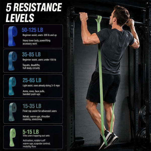 LEEKEY Resistance Bands, Exercise Bands with Handles,Pull up Assist Bands - Band Set with Door Anchor - Bands for Working Out,Band for Men and