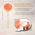 4 Pieces Loofah Back Scrubber Bath Sponge with Wooden Handle Long Handle Sponge Mesh on a Stick for Shower Exfoliating Bath Body Brush Luffa Back