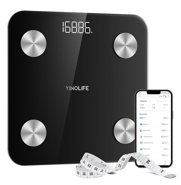 Scale for Body Weight, Digital Smart Bathroom Weight Scale with BMI, Body Fat, Muscle Mass, Accurate 20 Body Composition Scale, 10.2" Compact