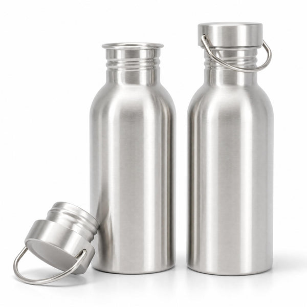 Yopay 2 Pack Sports Water Bottle, 12OZ Single Walled 18/8 Stainless Steel Water Bottle for Cyclists, Runners, Hikers, Beach Goers, Picnics,