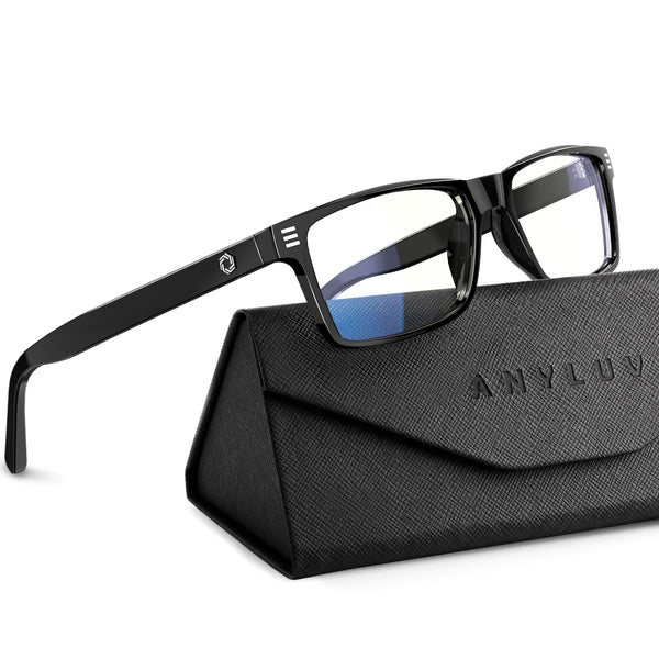 ANYLUV Blue Light Glasses for Sleep, 99.9% Blue Green Light Blocking with Red Lens, Blue Light Glasses Black Clear