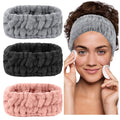 LAPOHI 3 Pack Microfiber Towel Headbands for Washing Face, Facial Headbands Makeup Headband Spa Headband Skincare Headband Fash Wash Headband for
