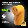 RVGUARD 50 Amp Female Welder NEMA 6-50P Plug Welder Replacement, ETL Listed 6-50HP