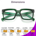 VISOONE Chunky Rectangle Oversized Blue Light Blocking Computer Glasses Basil Green 1