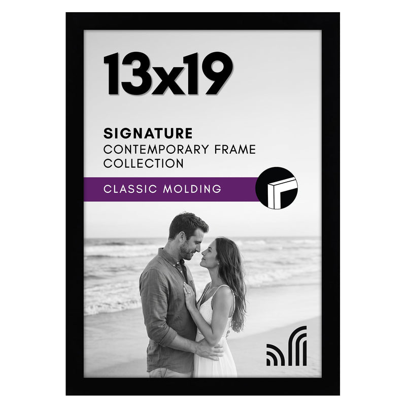Americanflat 13x19 Picture Frame with Shatter-Resistant Glass - Signature Collection - Gallery-Style Frames Made of Engineered Wood - Photo Frame