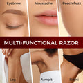 ZOMCHI Eyebrow Razor and Face Razor for Women and Men, Reusable Metal Handle with 11 Refill Blades, Dermaplane Razor with Protective Silicone Cap,