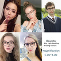 Henotin 4-Pack Blue Light Blocking Reading Glasses Women Men,Spring Hinge Computer Readers,Anti UV Ray Square Nerd Eyeglasses (Mixed Color, 1.25,