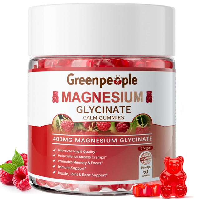 Magnesium Glycinate Gummies 400Mg - Sugar Free Magnesium Potassium Supplement wi