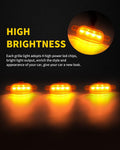 Amber LED Lights 3PCS Front Grille Raptor Lamps Car Accessories with Harness and Fuse, Compatible with 2004-2019 For-d F150 & 2013-2018 Ram 1500