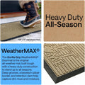 GORILLA GRIP 100% Waterproof All-Season WeatherMAX Doormat, US Designed Natural Rubber, Stain and Fade Resistant, Low Profile Indoor Outdoor Door