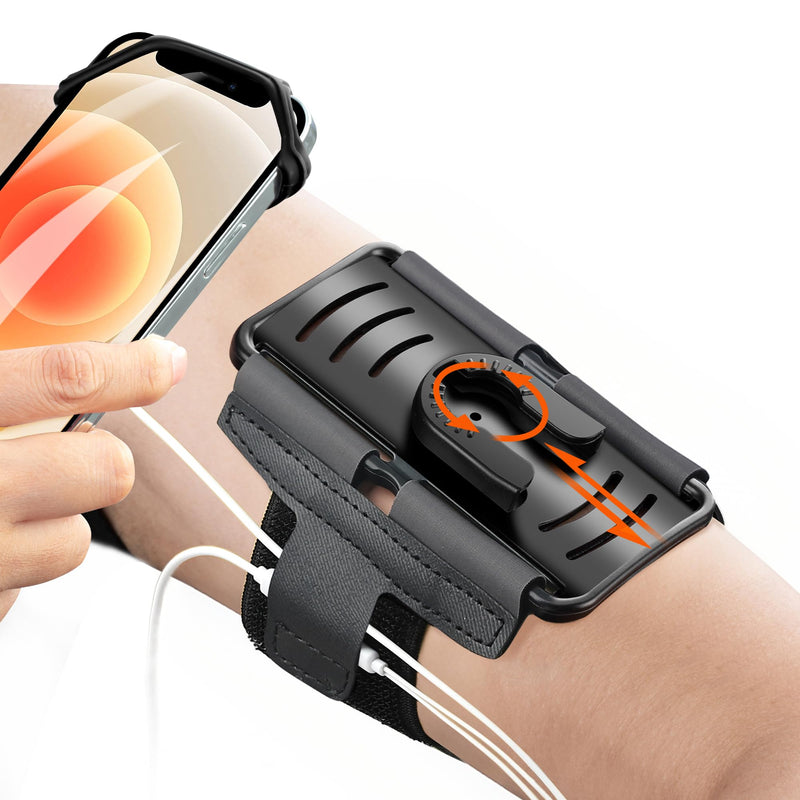 Cell Phone Running Armband - Detachable & 360° Rotatable Universal Cellphone Arm Band for iPhone 17 16 15 14 13 Pro Max Plus Samsung Galaxy Note