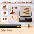 5pcs Brass Hose Barb Fittings 5/16 Inch Barb to 1/4 Inch NPT Male Thread Air Hose Fittings Adapter Connector Water Fuel Air Line Fittings 5/16” ×